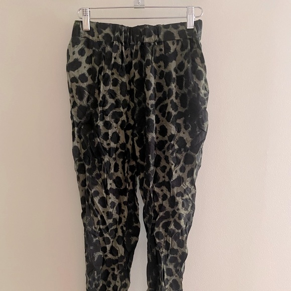 High waisted khaki and black leopard pant - Picture 1 of 5